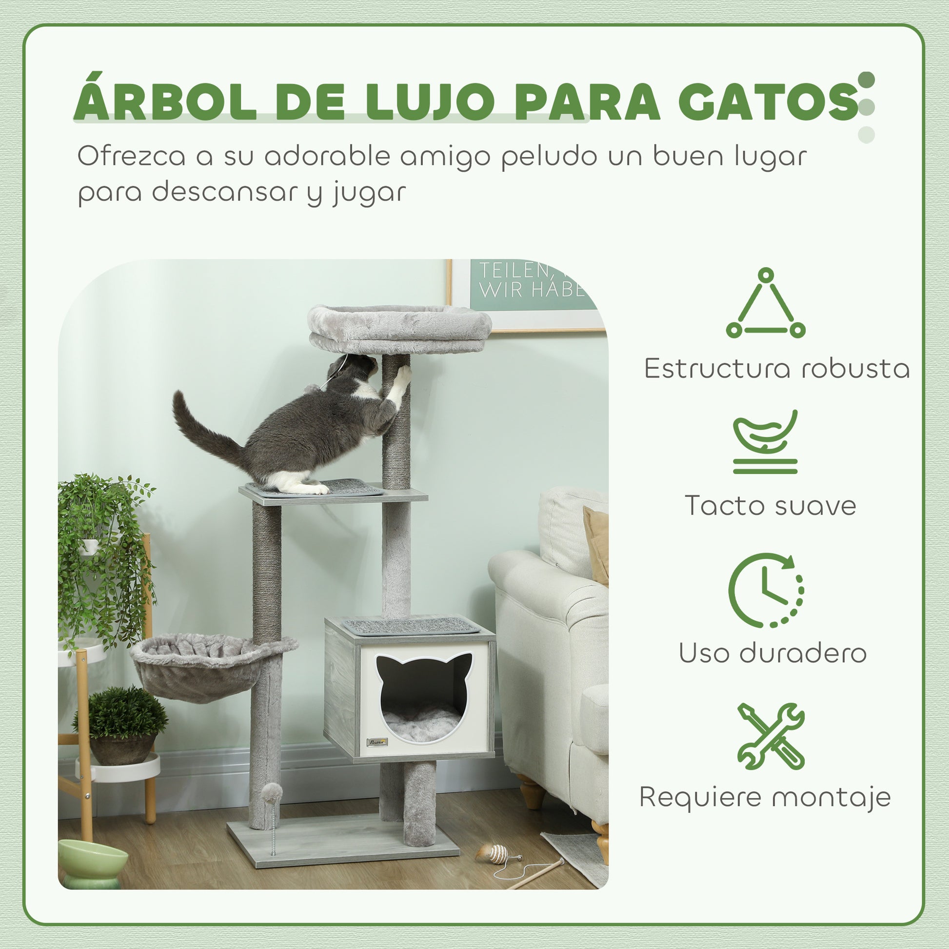 Pawhut Árbol Rascador Para Gatos_3