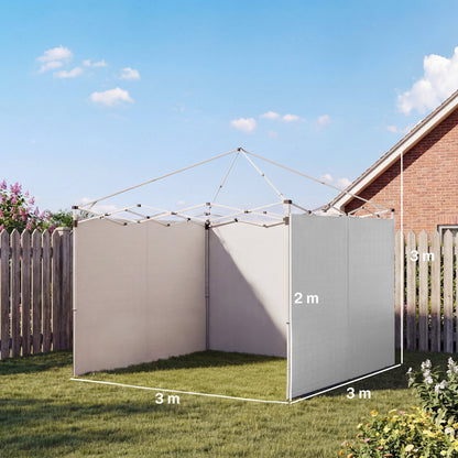 Outsunny 3 Paredes Laterales Para Carpas De 3x3 M Con Cremallera 300x200 Cm_2