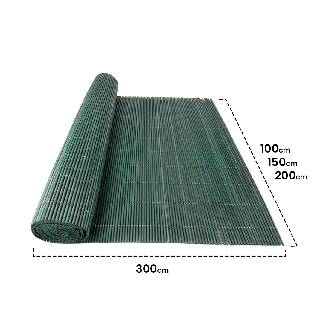 Cerramiento Ecológico De Mimbre Lop Verde 1,8x3 M / Multicolor_2