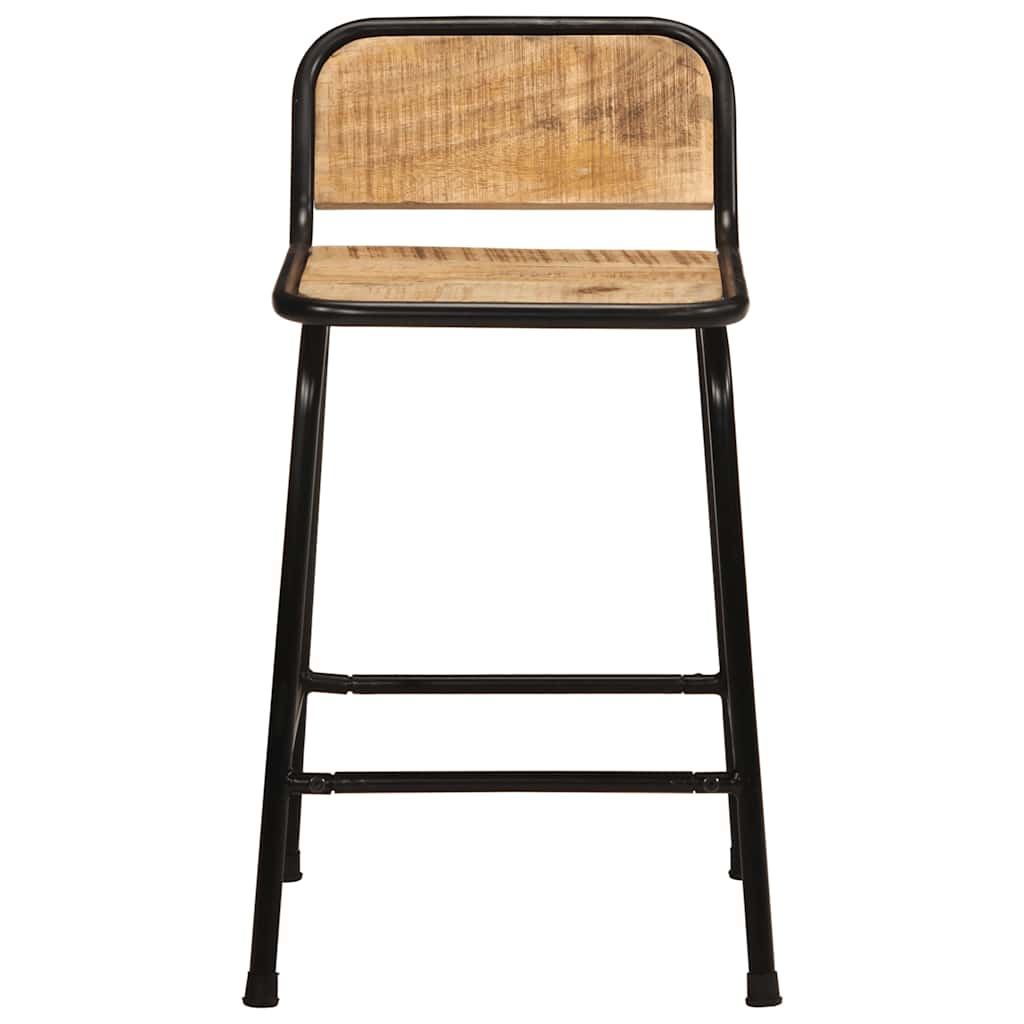 Taburetes De Barra 2 Uds 46x35,5x70 Cm Madera Maciza De Mango_0