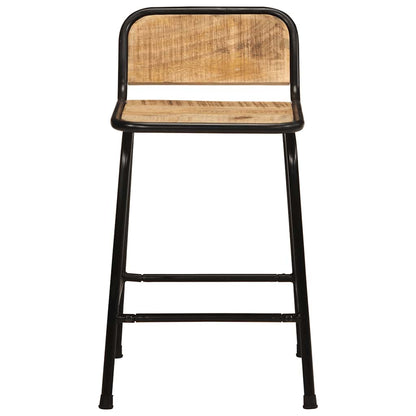 Taburetes De Barra 2 Uds 46x35,5x70 Cm Madera Maciza De Mango_0