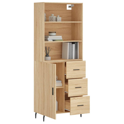 Aparador Alto Madera Contrachapada Color Roble 69,5x34x180 Cm_2