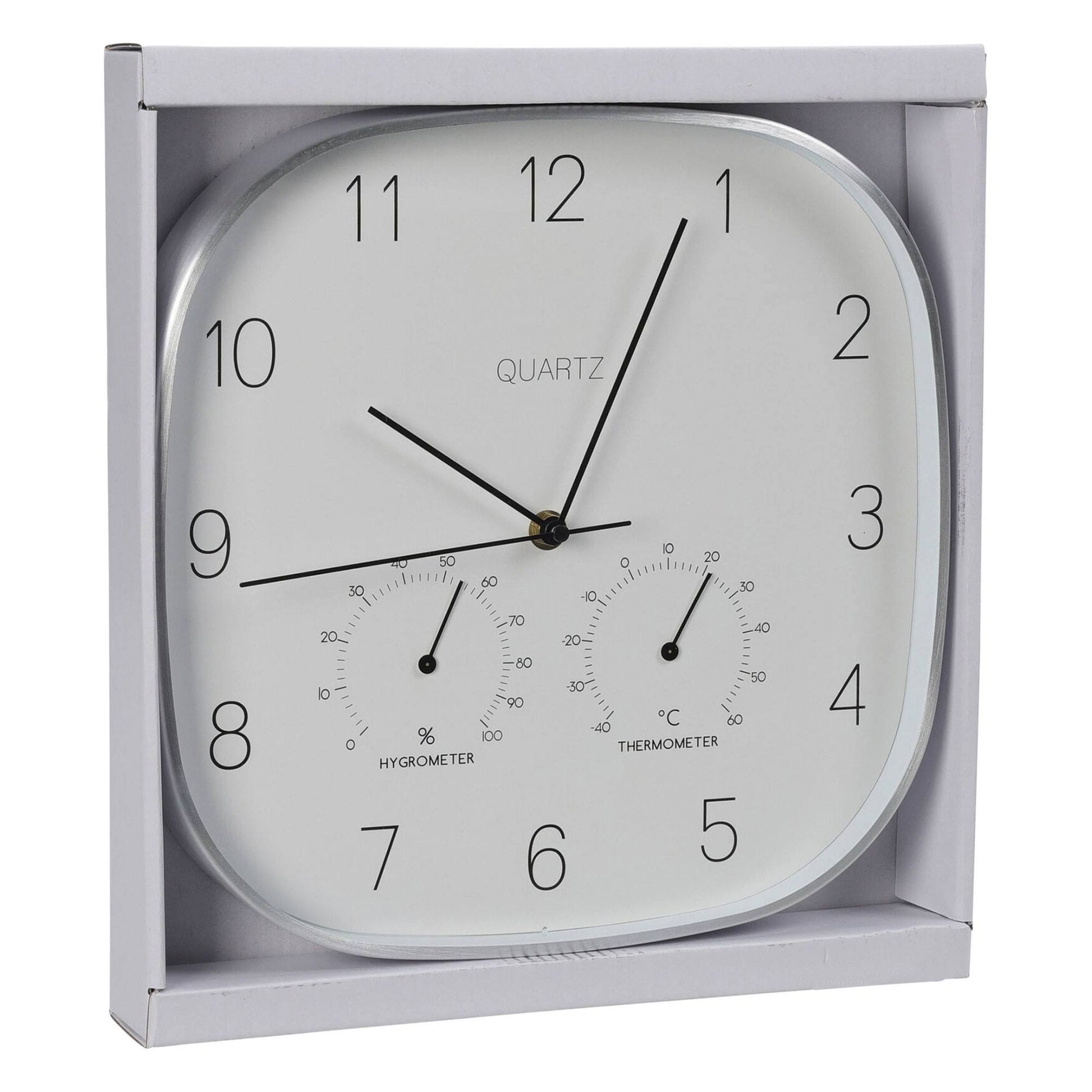 Well Home Reloj De Pared Marco Plateado Ø28,5x4cm