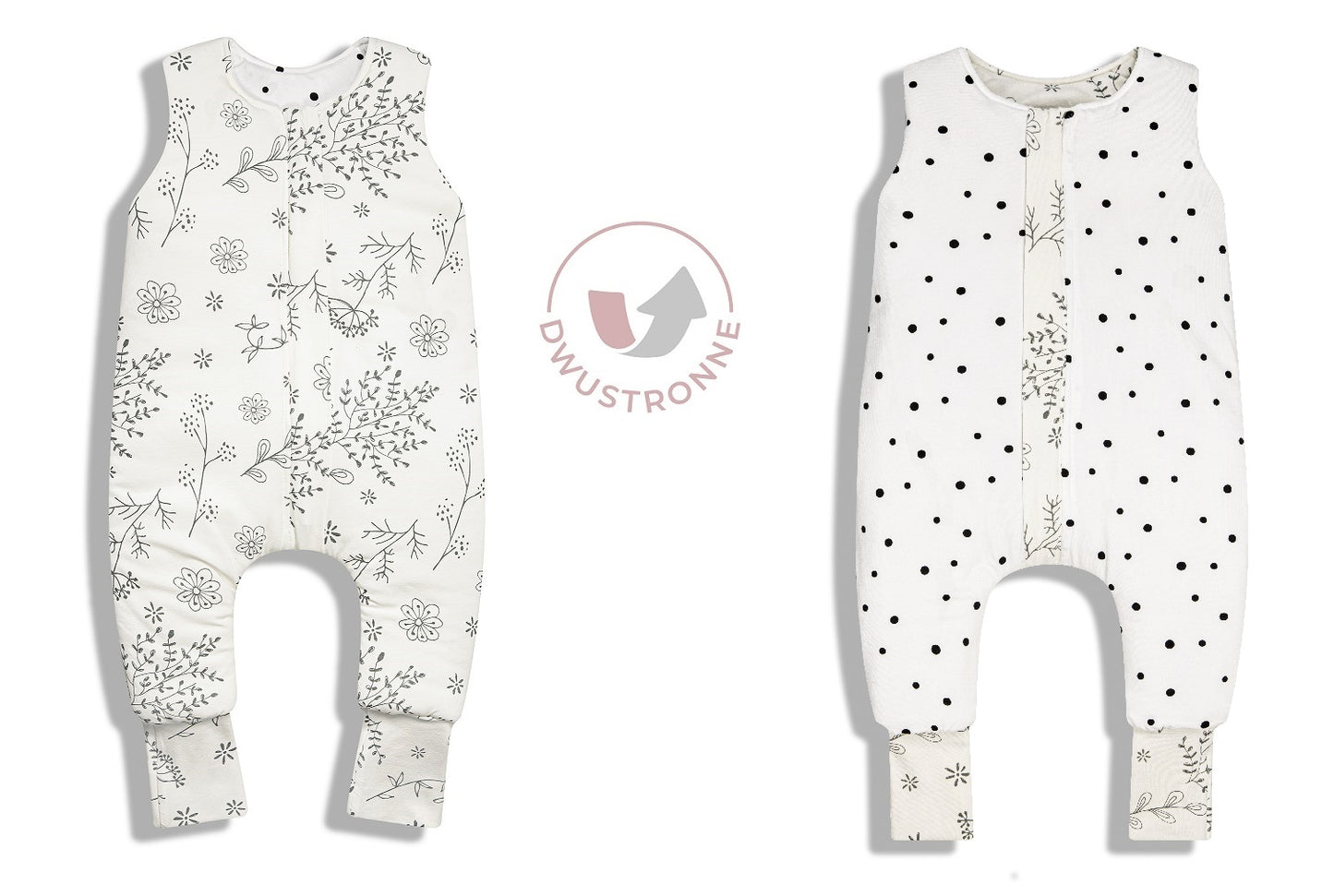 Saco De Dormir Con Pies Reversible T-xs Jersey Algodón Dots-bloom