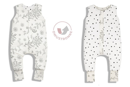Saco De Dormir Con Pies Reversible T-xs Jersey Algodón Dots-bloom