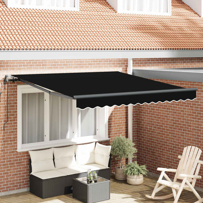 Toldo Retráctil Negro 300 X 250 Cm Tela Y Aluminio_1