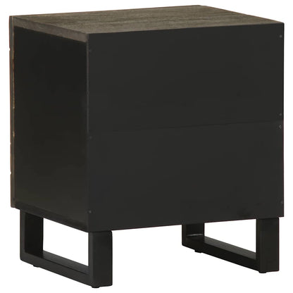 Mesitas De Noche 2 Uds Madera Maciza De Mango Negro 40x33x46 Cm_4