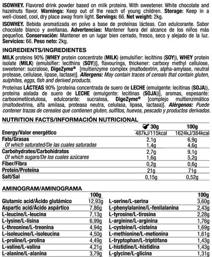 Isowhey - 2kg - Crema Blanca De Avellanas Tostadas - Proteína De Aislado De Suero Isolate - Quamtrax_5