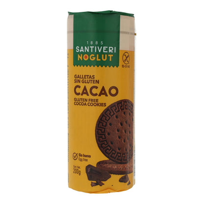 Galletas sabor Cacao Sin Gluten Santiveri Noglut 200 g