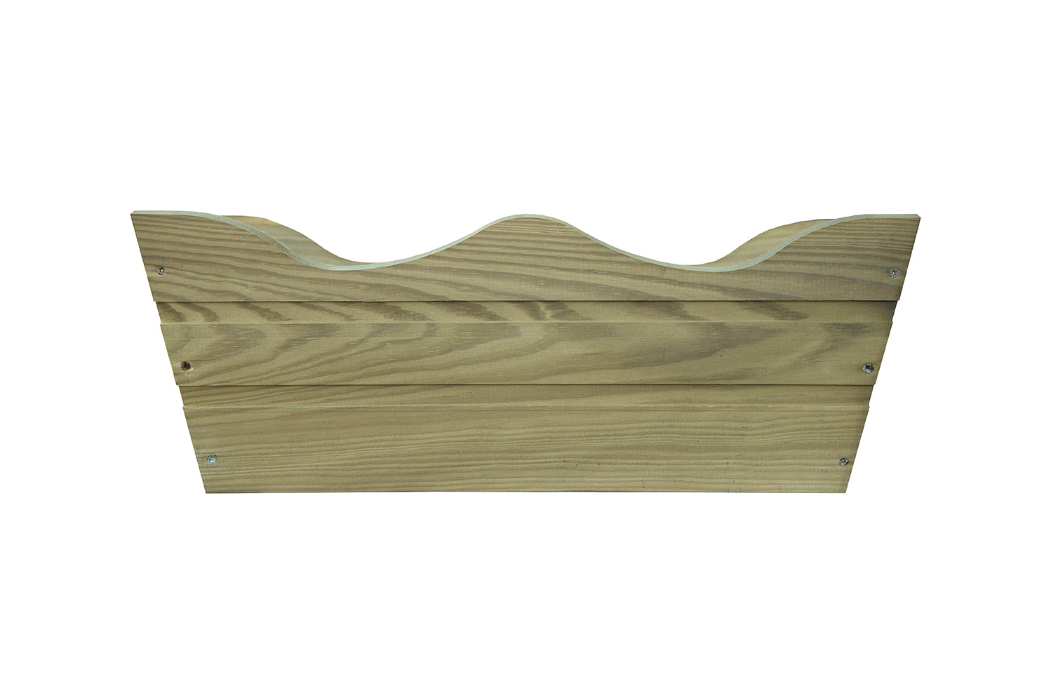 Jardinera De Balcon Ondulada De Madera Autoclave De 50 X 20 X 19,50 Cm 10l + Bolsa Geotextil
