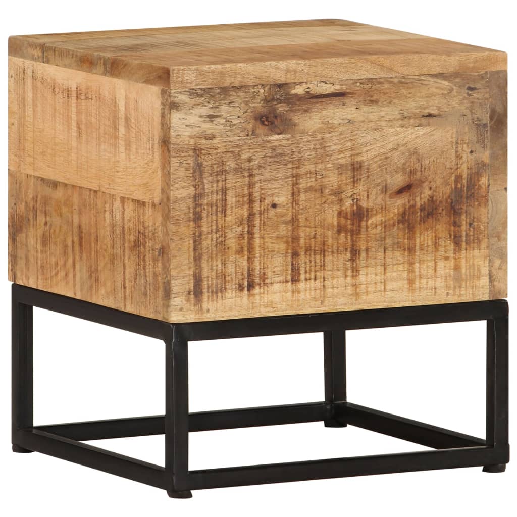 Mesa Auxiliar De Madera De Mango Rugosa 30x30x33 Cm_4