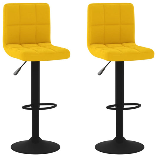 Taburetes De Cocina 2 Unidades Terciopelo Amarillo Mostaza_0