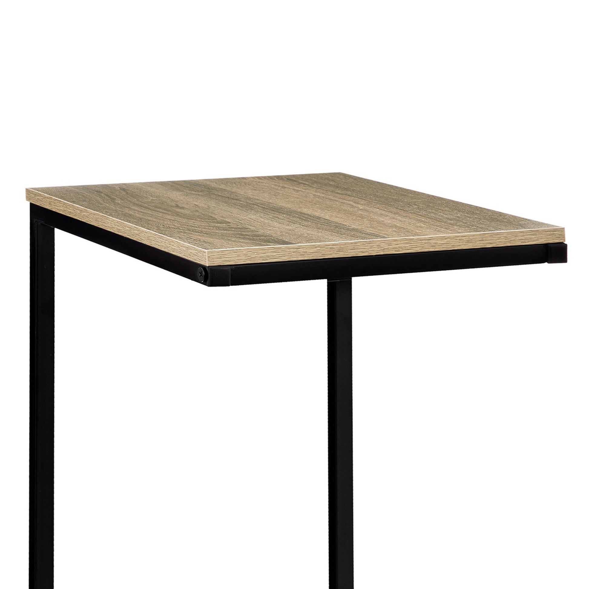 Wellhome Mesa Extremo Sofá Metal Negro Y Madera