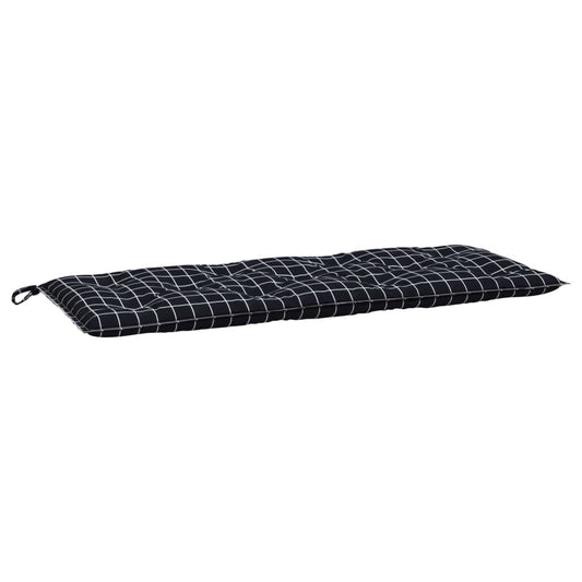 Vidaxl Cojín Para Banco De Jardín Tela A Cuadros Negro 120x50x7 Cm_0
