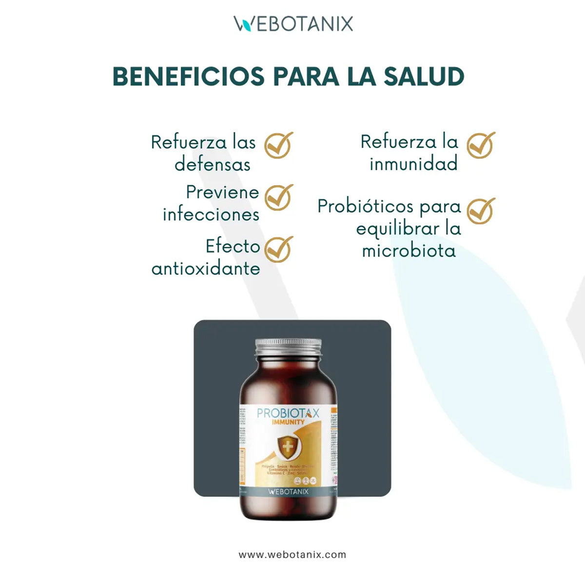 Probiotax Immunity Defensas WeBotanix 45 cápsulas