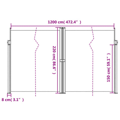 Vidaxl Toldo Lateral Retráctil Verde Oscuro 220x1200 Cm_2