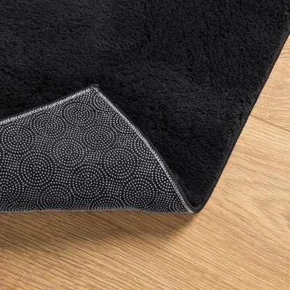 Vidaxl Alfombra De Pelo Corto Suave Lavable Huarte Negro 60x110 Cm_4