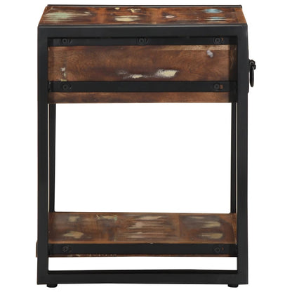 Mesa Auxiliar Multicolor 40x40x50 Cm Madera Maciza Reciclada_2
