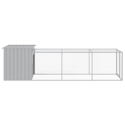 Vidaxl Gallinero Con Corral Acero Galvanizado Gris Claro 110x405x110cm_3