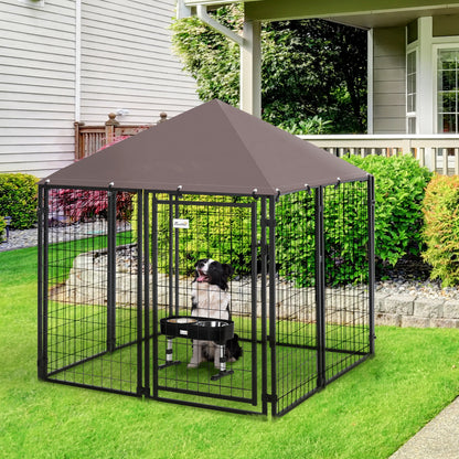 Pawhut Conjunto Para Mascotas 2 Piezas 141x141x153 Cm 43x25x30 Cm Negro_1