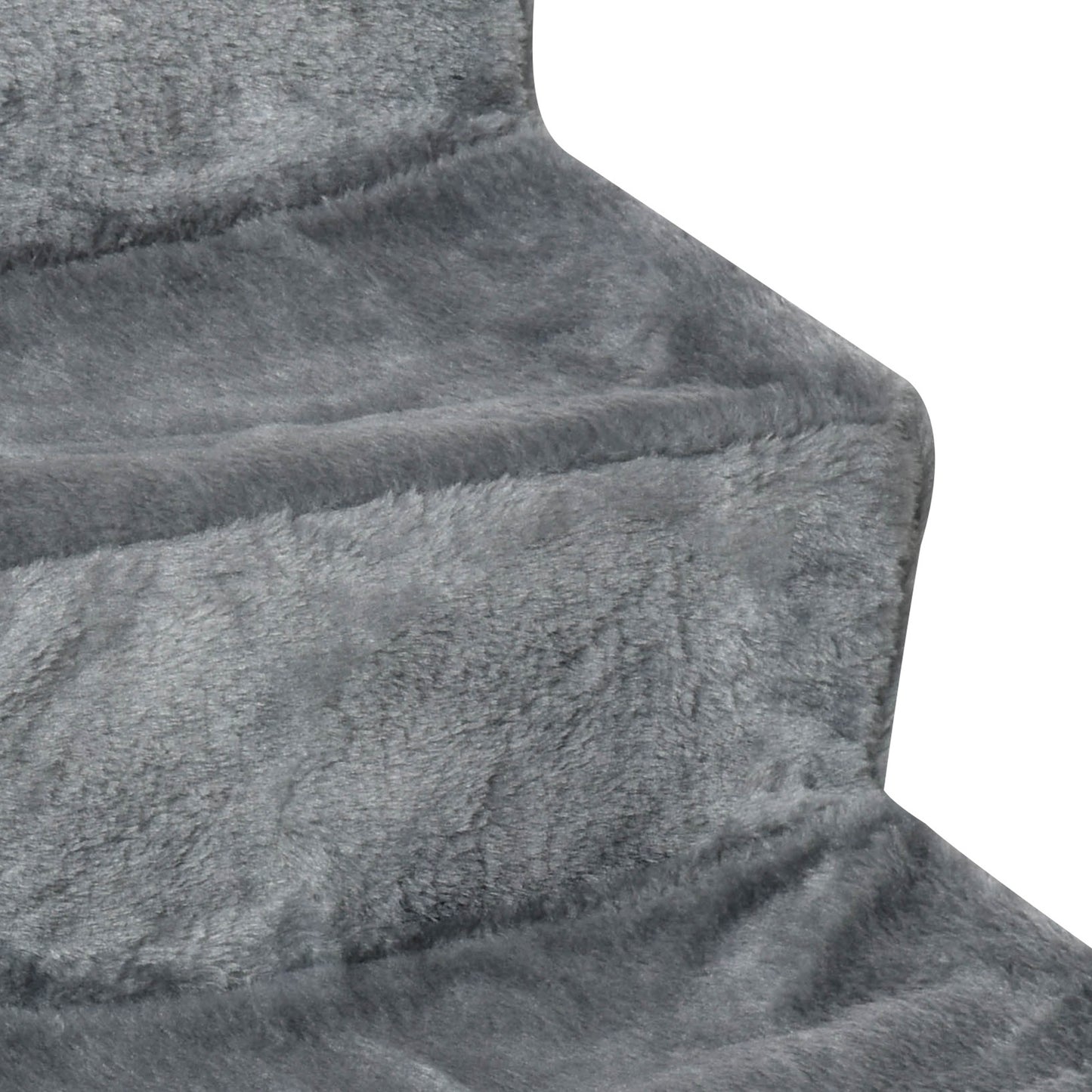 Pawhut Escalera Para Mascotas De 4 Peldaños Con Funda Extraíble 60x35x44 Cm Gris_4