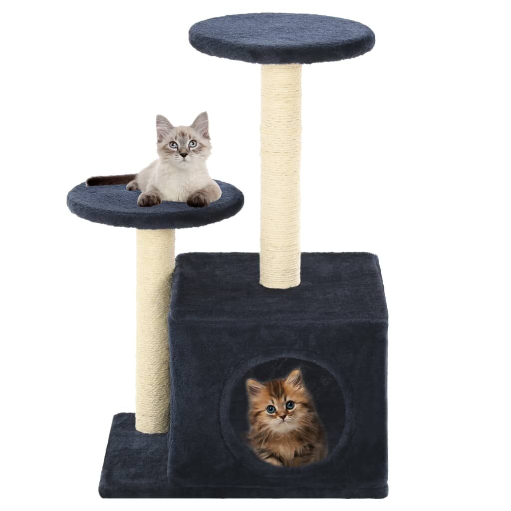 Vidaxl Rascador Para Gatos Con Poste De Sisal Azul Oscuro 60 Cm_1