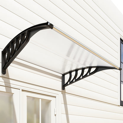 Outsunny Marquesina Para Puertas Y Ventanas 103x96,5 Cm Con Regleta De Aluminio_3