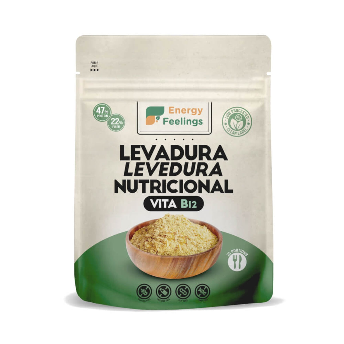 Levadura Nutricional VitaB12, Energy Feelings, Copos 130 g