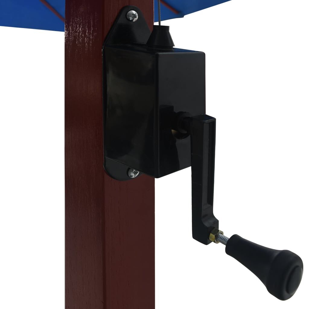 Vidaxl Sombrilla De Jardín Colgante Con Palo De Madera Azul 4x3 M_4