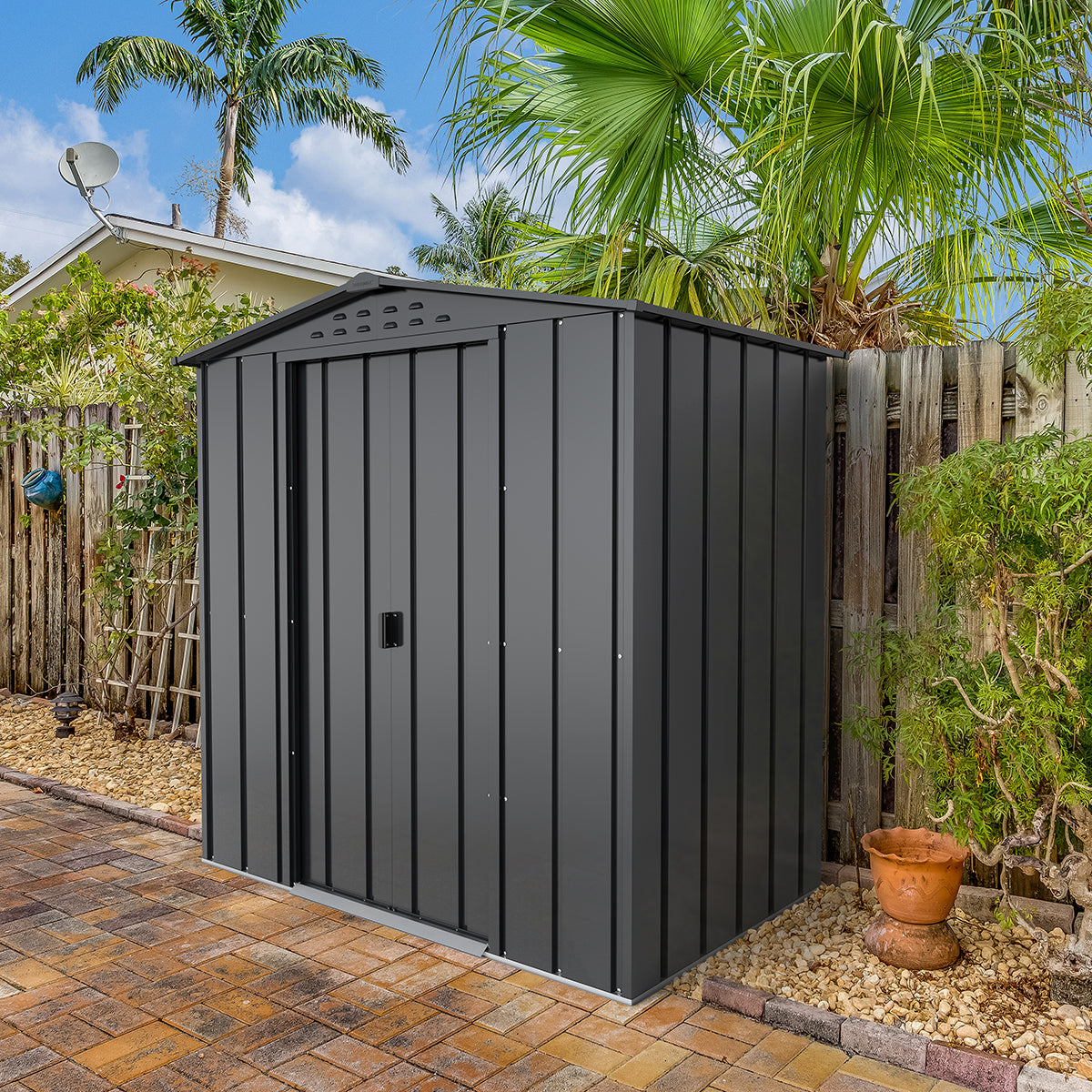 Caseta Jardín Top Atenea 6×4 Metal Gris Antracita_2