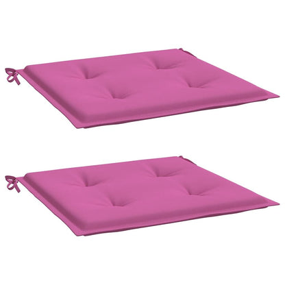 Vidaxl Cojines De Silla De Jardín 2 Uds Tela Rosa 40x40x4 Cm_0