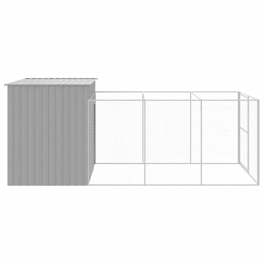 Vidaxl Caseta Perros Corral Acero Galvanizado Gris Claro 214x457x181cm_3