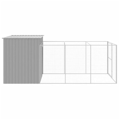 Vidaxl Caseta Perros Corral Acero Galvanizado Gris Claro 214x457x181cm_3
