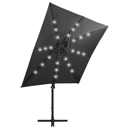 Vidaxl Sombrilla Jardín Voladiza Con Palo Y Luces Led Antracita 250 Cm_3