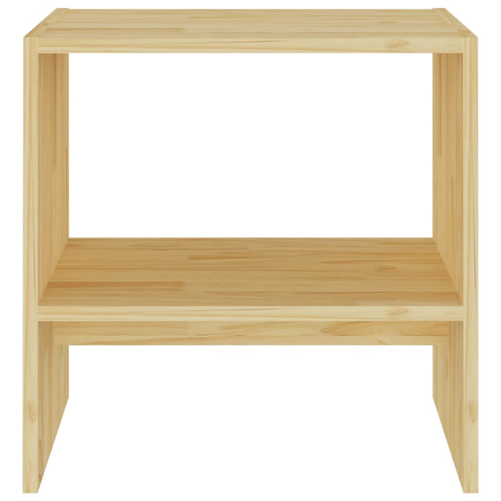 Mesita De Noche Madera Maciza De Pino 40x30,5x40 Cm_3