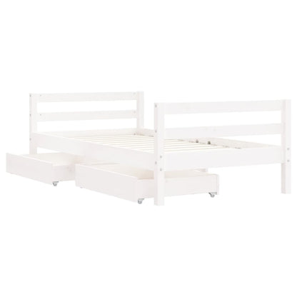 Vidaxl Estructura Cama Infantil Y Cajones Madera Pino Blanco 80x160 Cm_3
