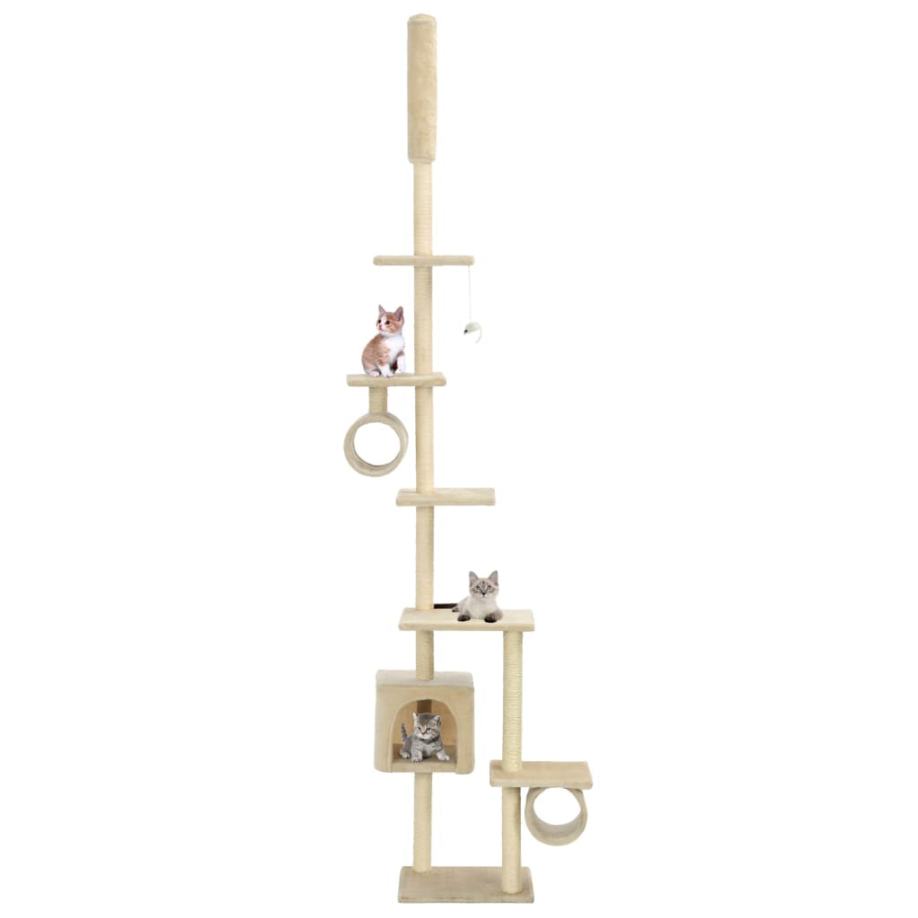 Vidaxl Rascador Para Gatos Con Postes De Sisal Beige 260 Cm_1
