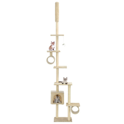 Vidaxl Rascador Para Gatos Con Postes De Sisal Beige 260 Cm_1