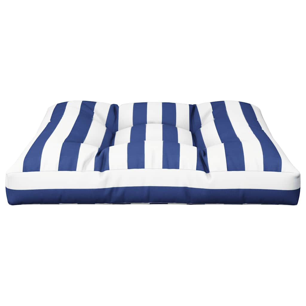Vidaxl Cojín Para Palés Tela A Rayas Azul Y Blanco 80x80x12 Cm_4