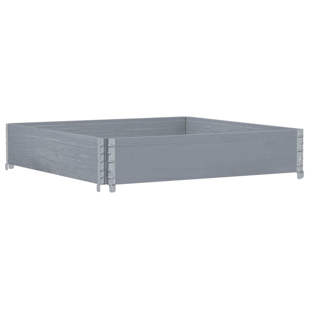 Jardinera De Madera Maciza De Pino Gris 100x100 Cm_4