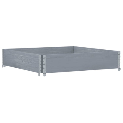 Jardinera De Madera Maciza De Pino Gris 100x100 Cm_4