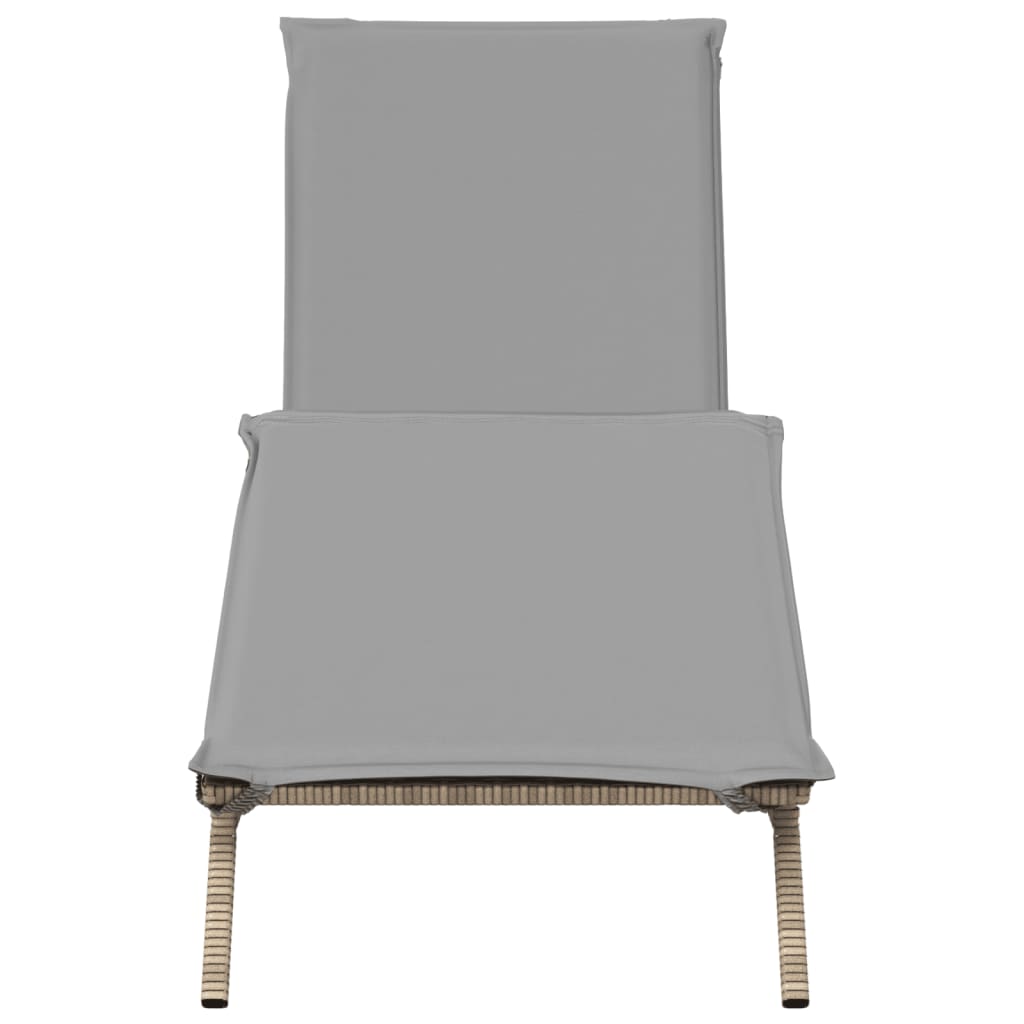 Tumbona Con Cojín Ratán Sintético Beige / Vetonek_2