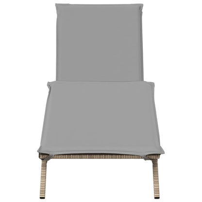 Tumbona Con Cojín Ratán Sintético Beige / Vetonek_2
