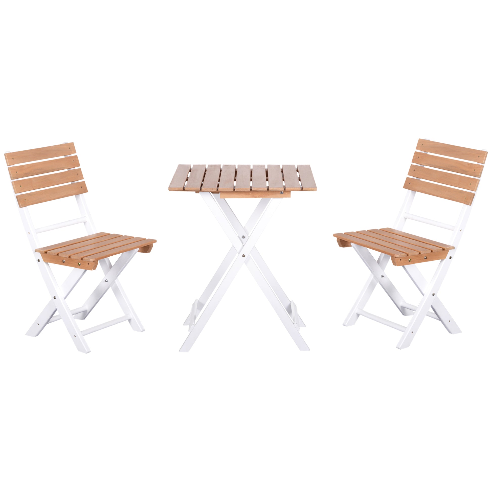 Outsunny Conjunto De Terraza Plegable 3 Piezas Mesa 2 Sillas Para Jardín Balcón_0