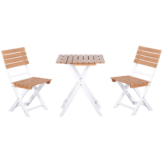 Outsunny Conjunto De Terraza Plegable 3 Piezas Mesa 2 Sillas Para Jardín Balcón_0