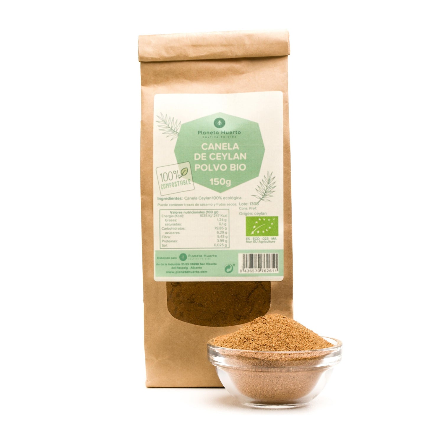 Canela de Ceylán en Polvo ECO Planeta Huerto 150 g