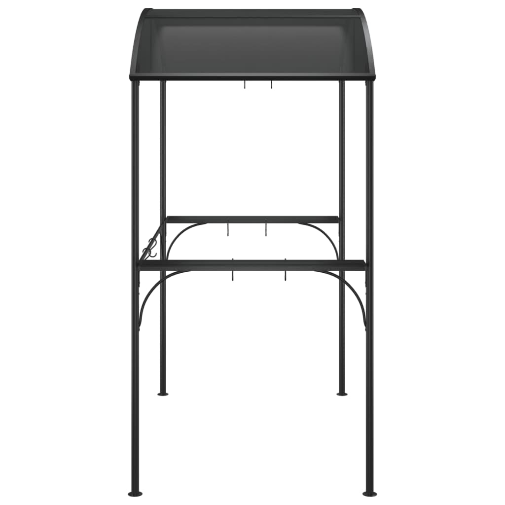 Vidaxl Cenador Barbacoa Estante Lateral Acero Antracita 220x115x230 Cm_3