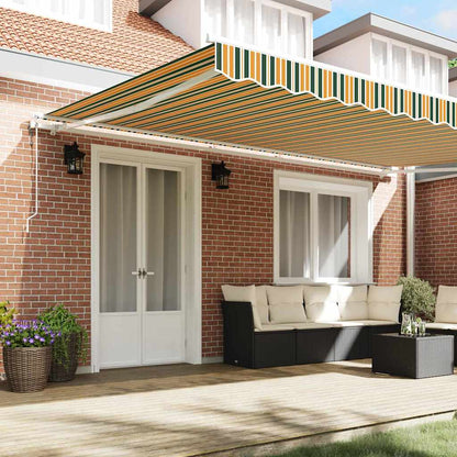 Toldo Retráctil Verde Y Amarillo 500 X 300 Cm Tela Y Aluminio_2