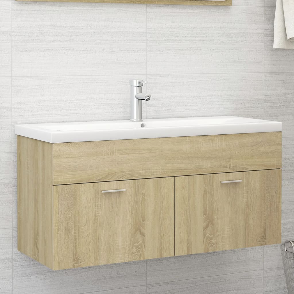 Mueble Con Lavabo Madera De Ingeniería Roble Sonoma_0
