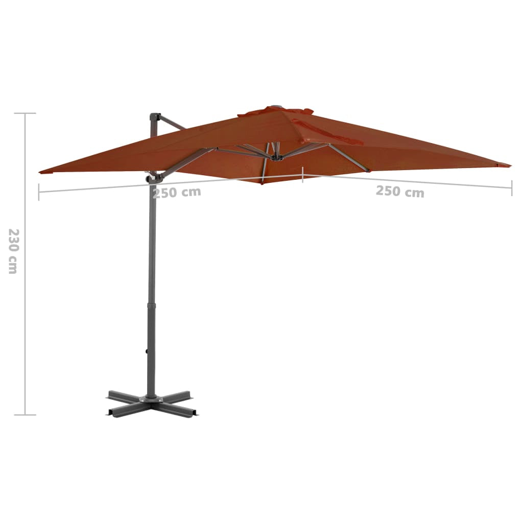 Vidaxl Sombrilla Jardín Voladiza Palo De Aluminio Terracota 250x250 Cm_2